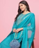 Women Embroidered Straight Kurta Set