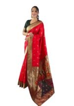 Women's Paithani Silk Saree With Blouse Piece