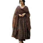 Women's Viscose Printed Flared A-Line Kurta With Pant And Dupatta Suit Set | Kurta Set