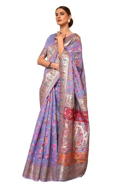 Women's Kanjivaram Pure Soft Silk Handloom Saree Pure Golden Zari With Blouse Piece