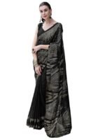 Women's Georgette Sequence Work Saree with Unstitched Blouse Piece