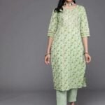 Green Yoke Design Cotton Silk Kurta