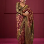 Maroon Zariwork Soft Silk Saree