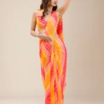 Yellow Stonework Georgette Saree
