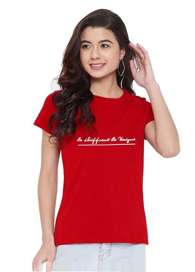 71H09AsEL._SY879_.jpg Cotton T-Shirt for Women - Image 1